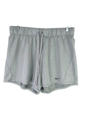 Womens Nike Dri-FIT Gray Athletic Shorts Drawstring Elastic Waist 5.5" Inseam M